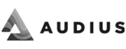 audius logo. Out Now on.