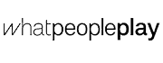 whatpeopleplay logo. Out Now on.